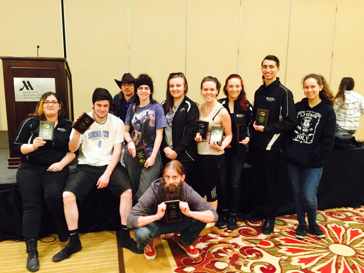 Group shot of the team at competition