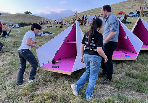 SRJC Architecture Club Students building their structure