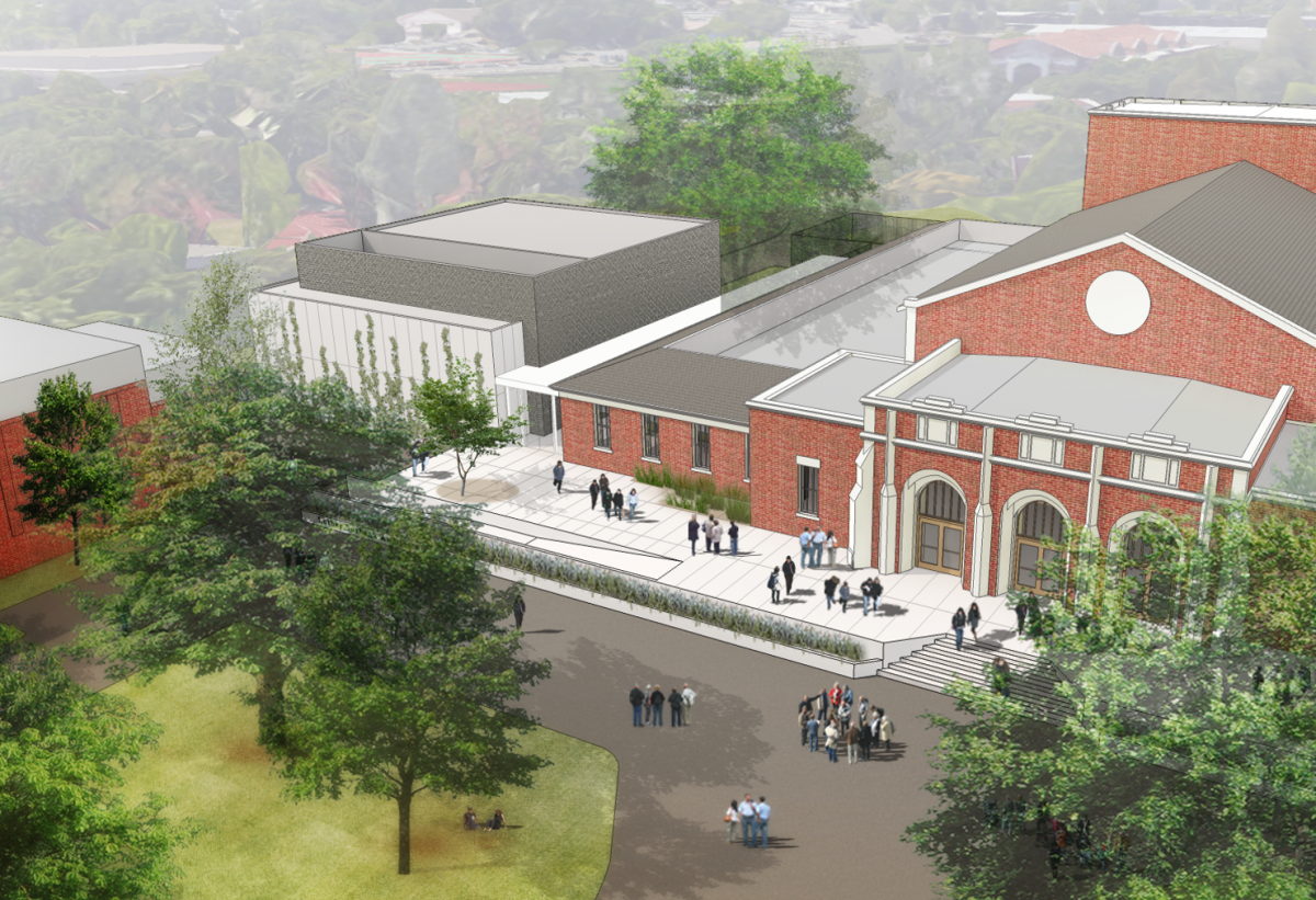 Architectural drawing of Burbank's exterior