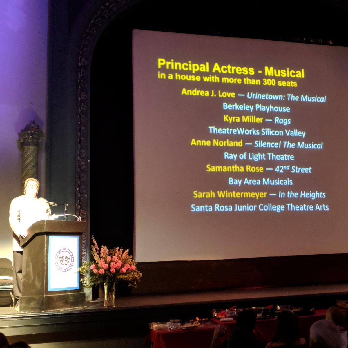 Shot of the stage during awards presentation