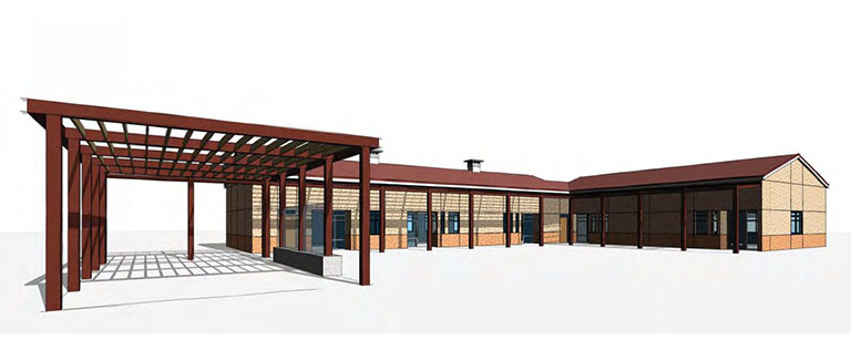Architectural rendering of the planned science classroom addition.